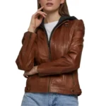 waxed leather jacket for women