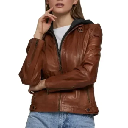 waxed leather jacket for women