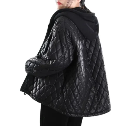 quilted leather jacket for women