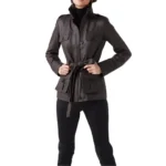 Yolanda Women's Brown Leather Trench Coat