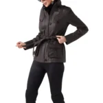 Yolanda Women's Brown Leather Trench Coat - Image 2