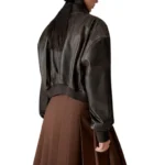 retro leather bomber jacket