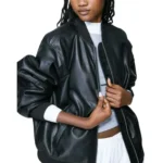 black baggy leather jacket
