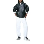 oversized leather jacket