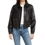 utility leather bomber jacket