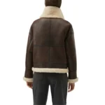 brown faux shearling leather jacket