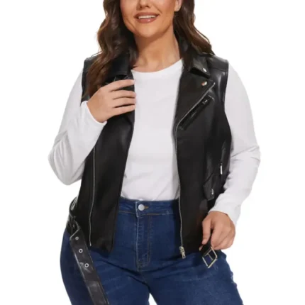 women's leather vest