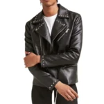 studded leather biker jacket