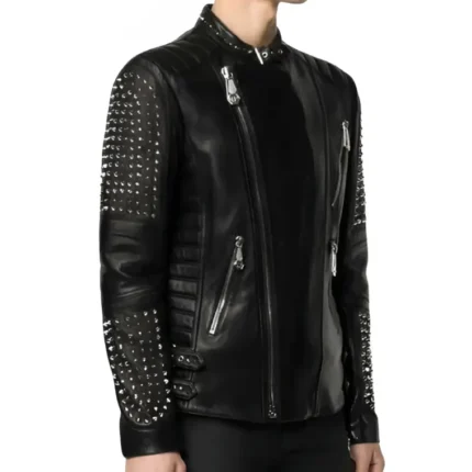 black studded leather jacket