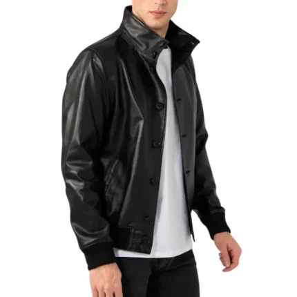 button up leather jacket