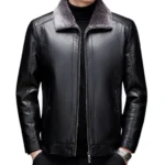 black faux shearling jacket