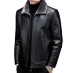 faux fur lined leather jacket