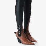 Women's Ankle Snap Stirrup Leather Tapered Leggings - Image 4