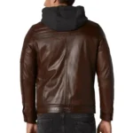 mens hooded leather jacket