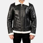 men’s fur lined leather bomber jacket