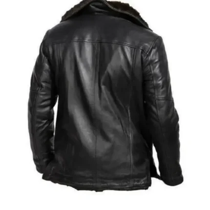 black fur lined shearling jacket for men