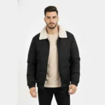 sherpa collar puffer jacket