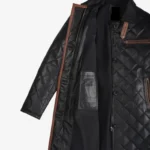 Glen Women's Diamond Quilted Leather Car Coat - Image 3