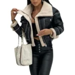 black faux shearling jacket