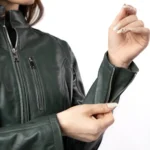 fitted leather trench coat