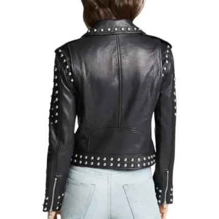 luxury studded leather jacket