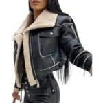 faux leather shearling jacket