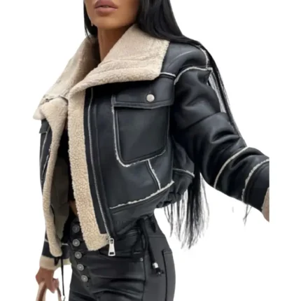 faux leather shearling jacket