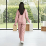 mock neck faux leather set