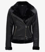 shearling biker jacket for women