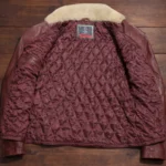 Shearling Collar Leather Jacket Women