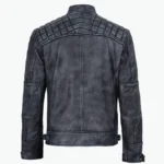 men’s black washed leather jacket