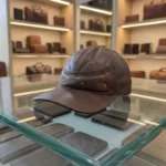Chicago Plain Genuine Leather Brown Cap for Men - Image 3