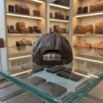 Chicago Plain Genuine Leather Brown Cap for Men - Image 4