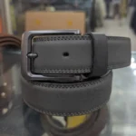 Charcoal grey leather belt