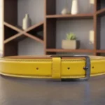 Mustard yellow leather belt