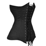 strapless black satin corset