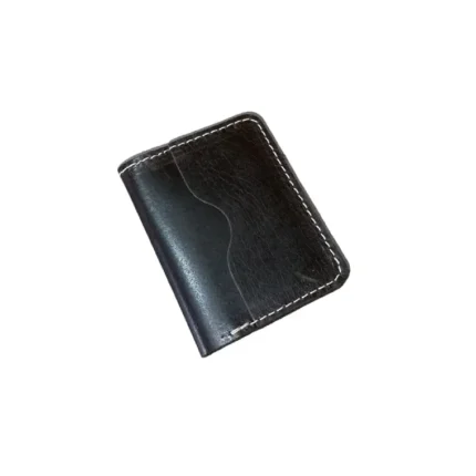 Black leather card wallet