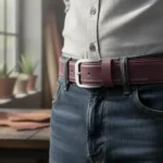 Ridgeway Burgundy Genuine Leather Belt for Men - Image 2