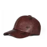 Snakeskin leather baseball cap