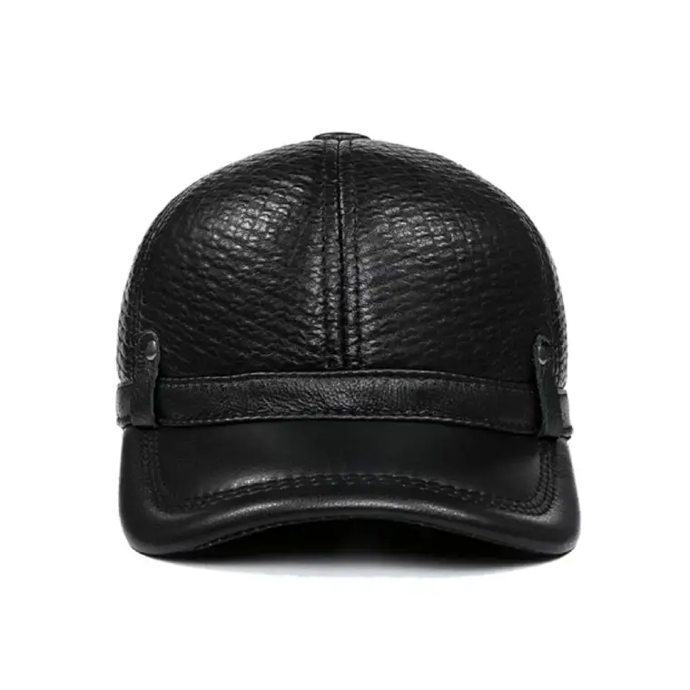 Men's leather baseball cap