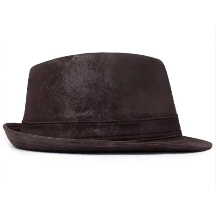 Genuine leather trilby for men