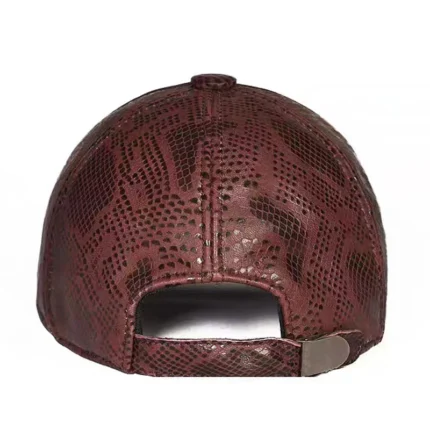 snakeskin leather cap for men